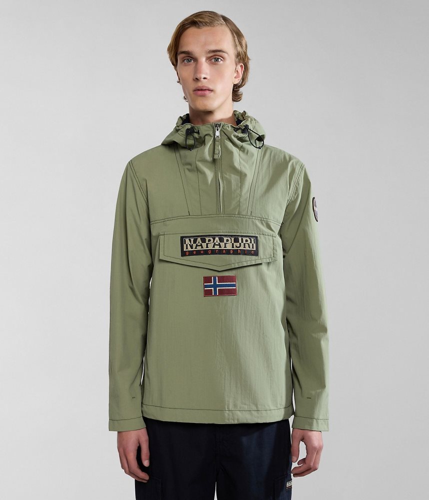 Anoraks Barbati Napapijri Rainforest Summer Anorak Jacket Verzi | TRV063482