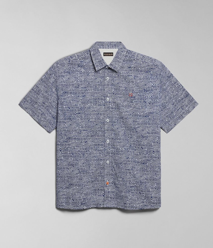 Camasa Barbati Napapijri Ronge Short Sleeve Shirt Albastri | MVR053148