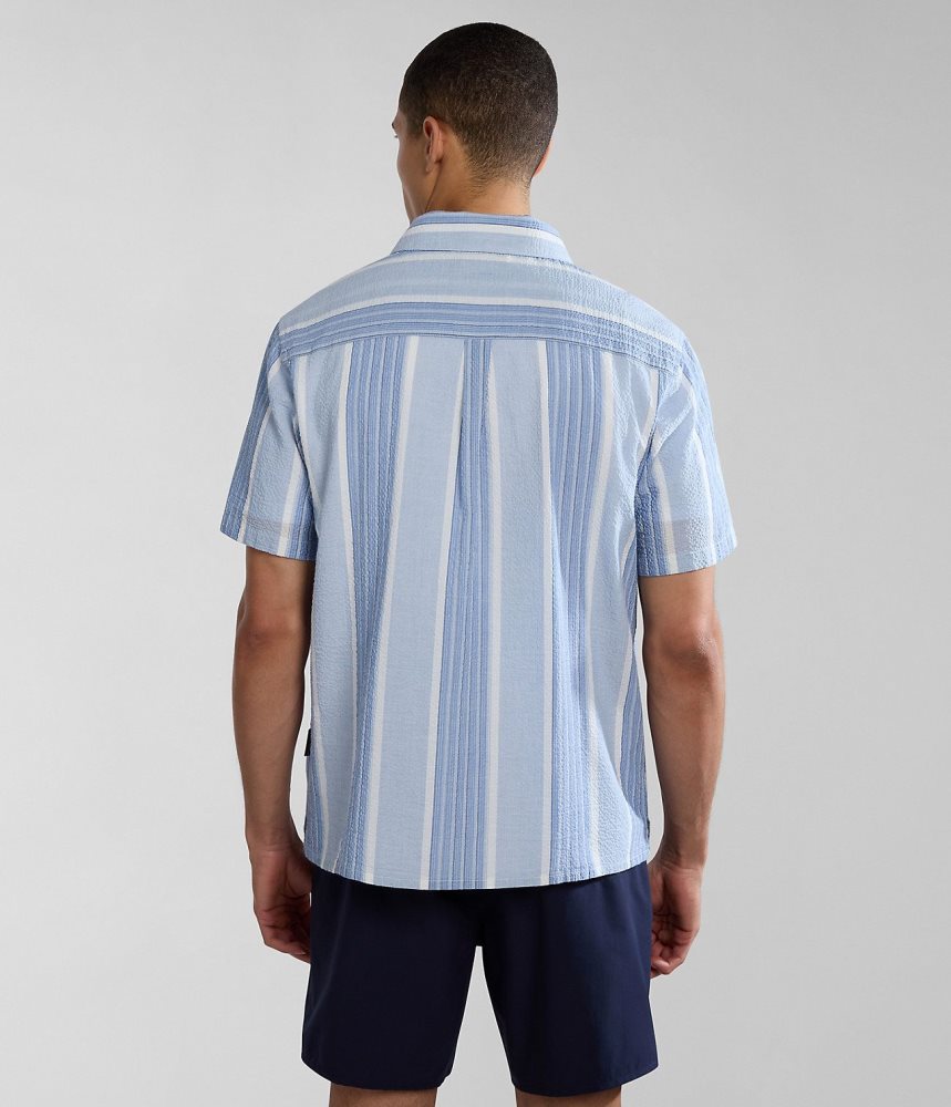 Camasa Barbati Napapijri Tulita Short Sleeve Shirt Albastri | ZJL510764