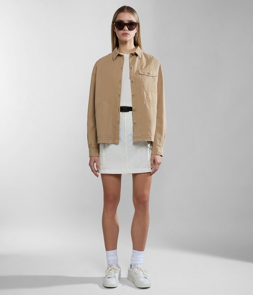 Camasa Dama Napapijri Boyd Overshirt Jacket Bej | HET840951