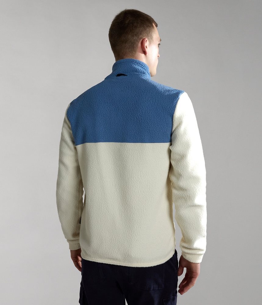 Fleece Barbati Napapijri Anderby Full-Zip Fleece Albi | CTV107269