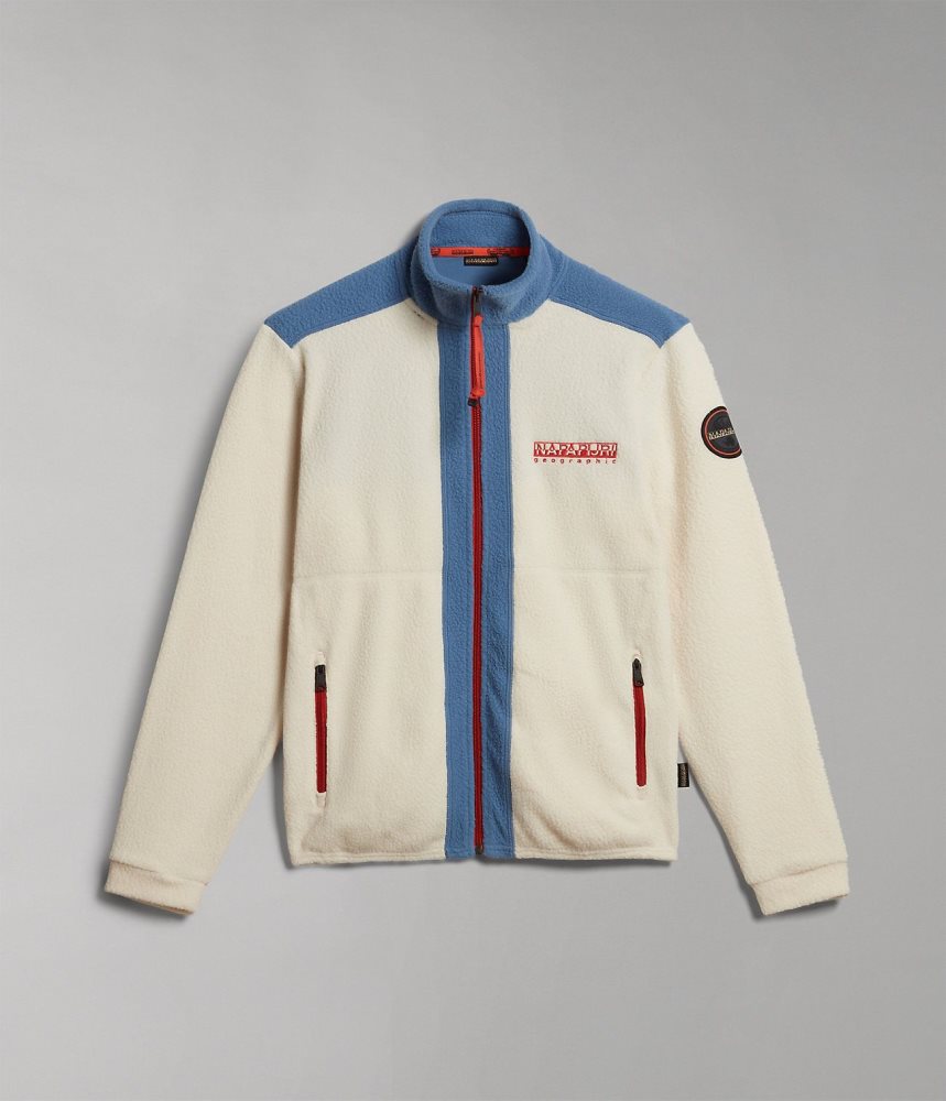 Fleece Barbati Napapijri Anderby Full-Zip Fleece Albi | CTV107269