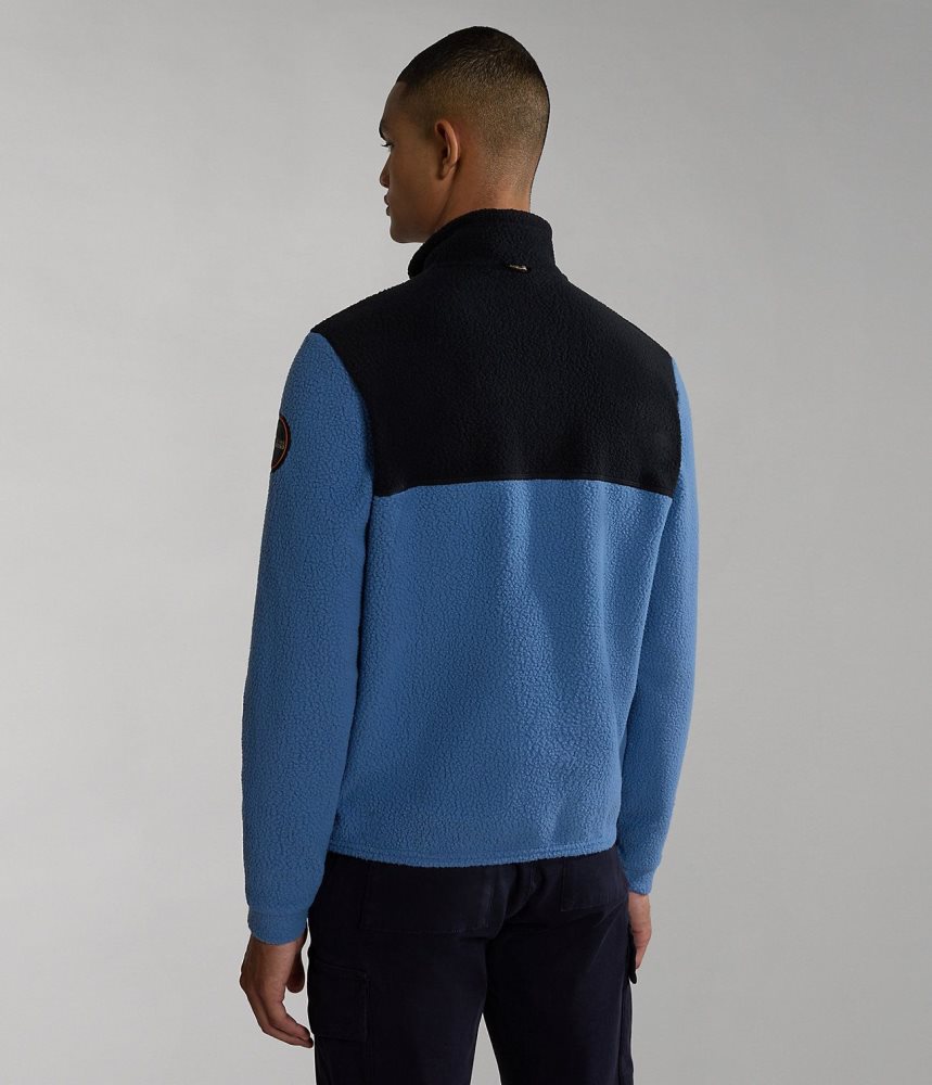 Fleece Barbati Napapijri Anderby Half-Zip Fleece Albastri | YLQ942503