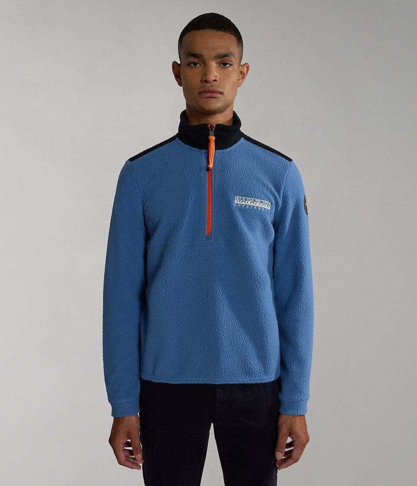 Fleece Barbati Napapijri Anderby Half-Zip Fleece Albastri | YLQ942503