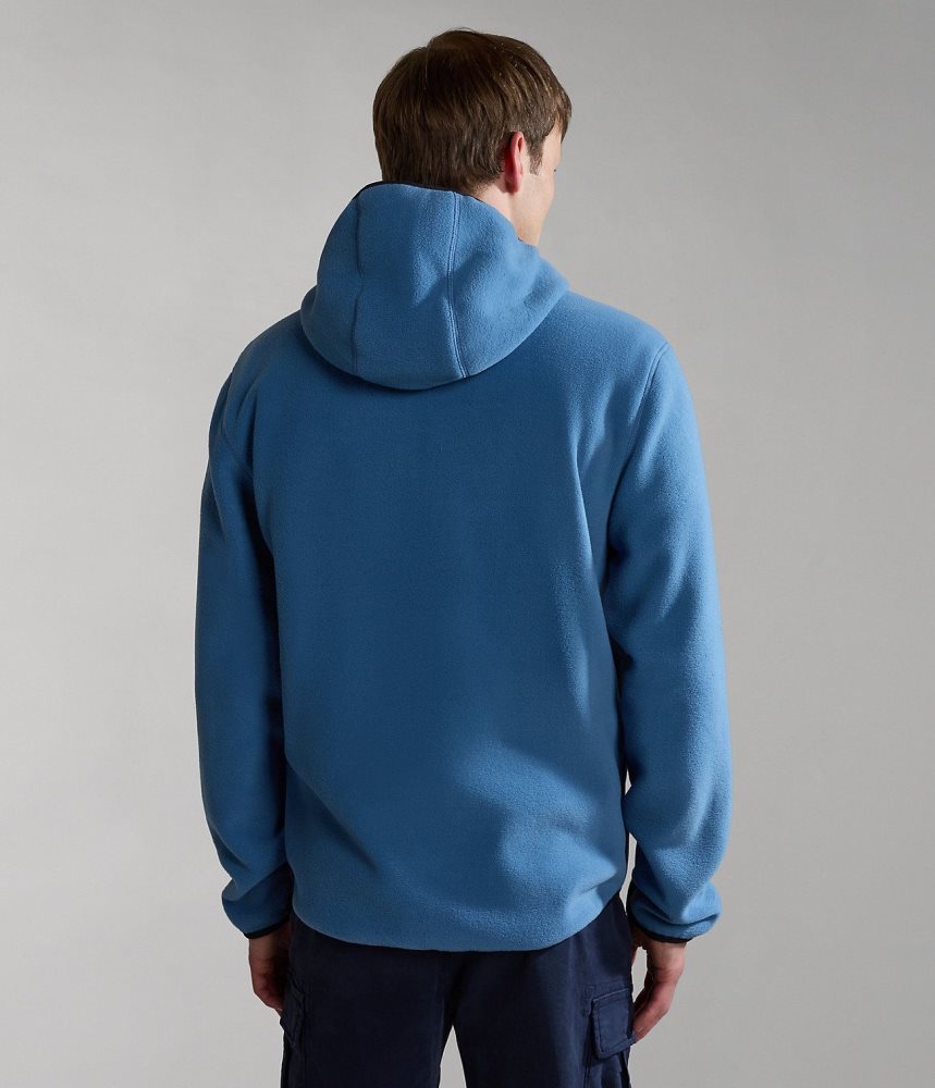 Fleece Barbati Napapijri Ayas Full-Zip Fleece Hoodie Albastri | QJM738651