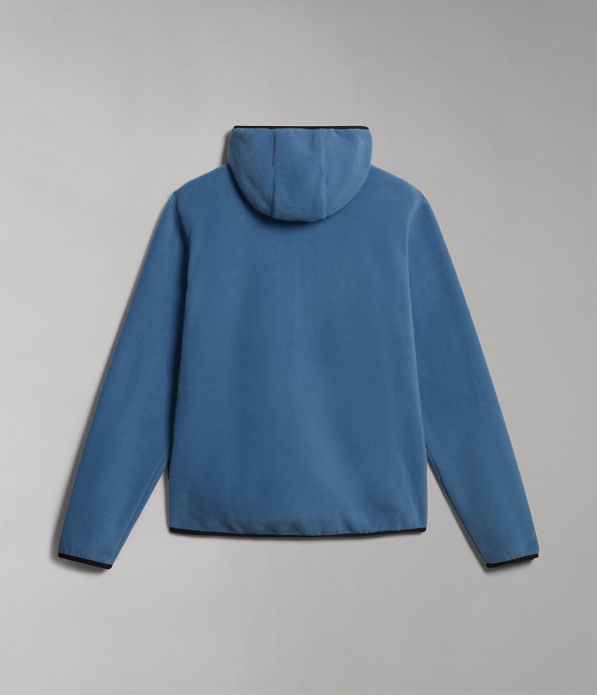 Fleece Barbati Napapijri Ayas Full-Zip Fleece Hoodie Albastri | QJM738651