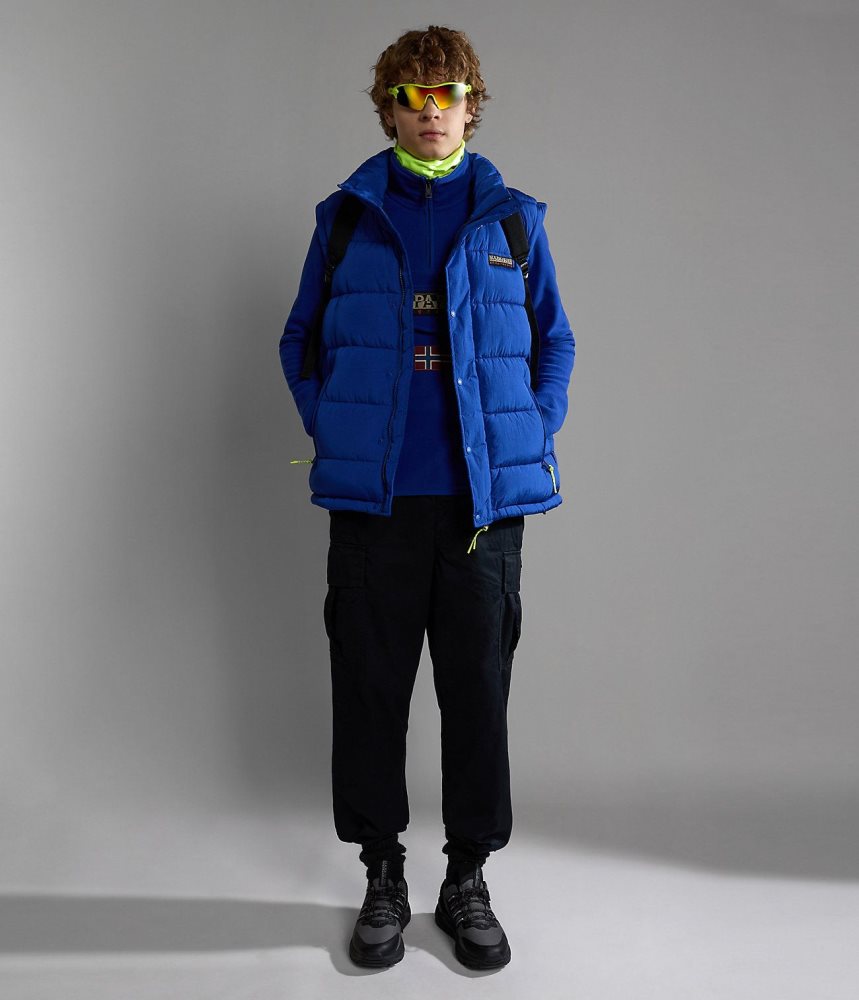 Fleece Barbati Napapijri Burgee Half-Zip Fleece Albastri | NOF482507