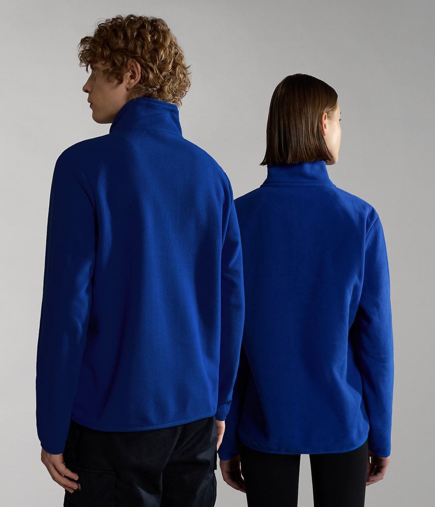 Fleece Barbati Napapijri Burgee Half-Zip Fleece Albastri | NOF482507