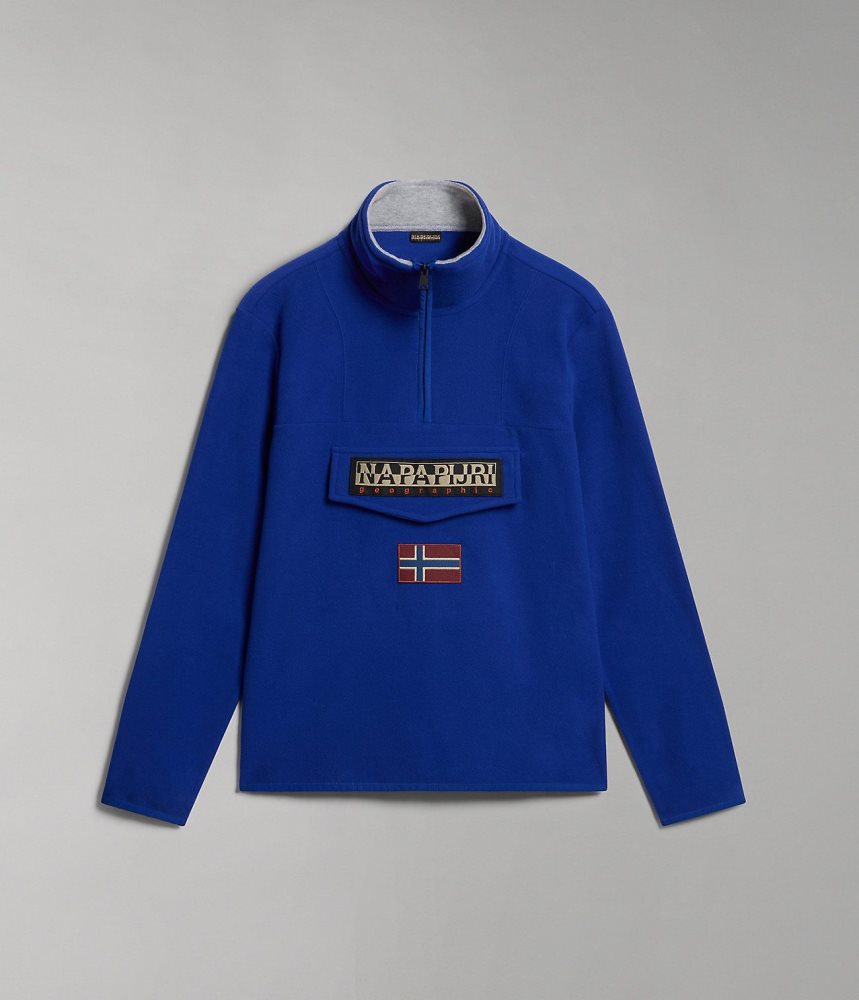 Fleece Barbati Napapijri Burgee Half-Zip Fleece Albastri | NOF482507