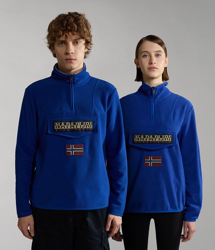 Fleece Barbati Napapijri Burgee Half-Zip Fleece Albastri | NOF482507