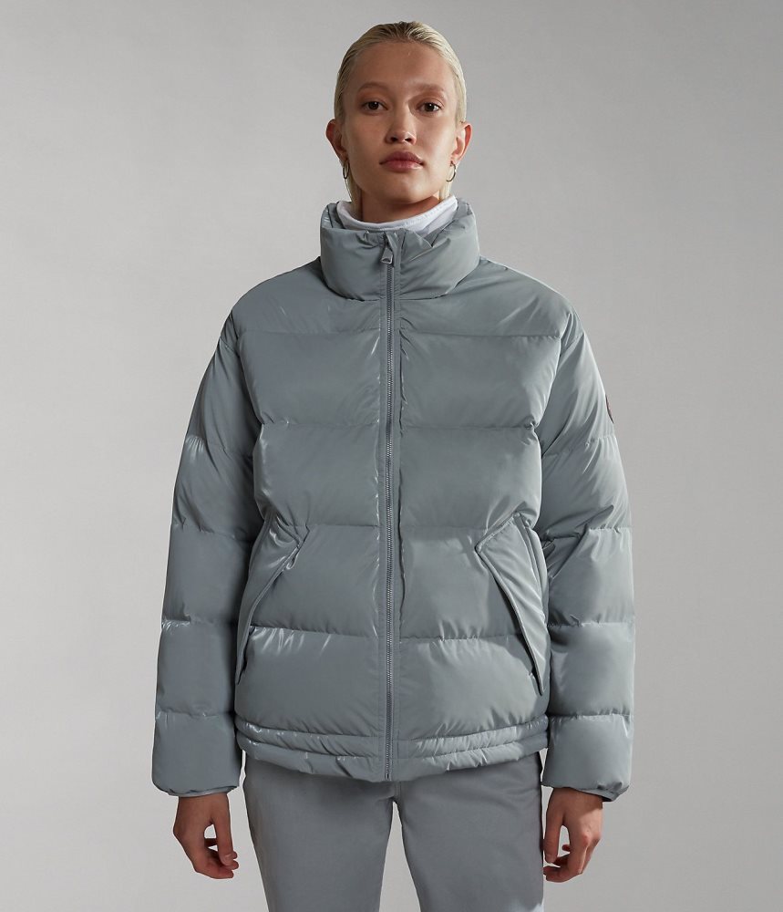 Geaca Puffer Dama Napapijri Ellis Puffer Jacket Gri | HSL645709