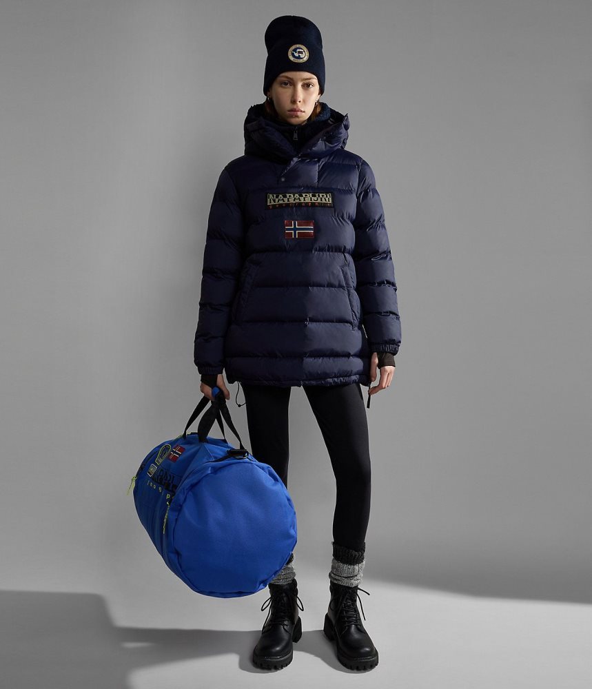 Geaca Puffer Dama Napapijri Northfarer Puffer Anorak Albastri Inchis | LKF354086