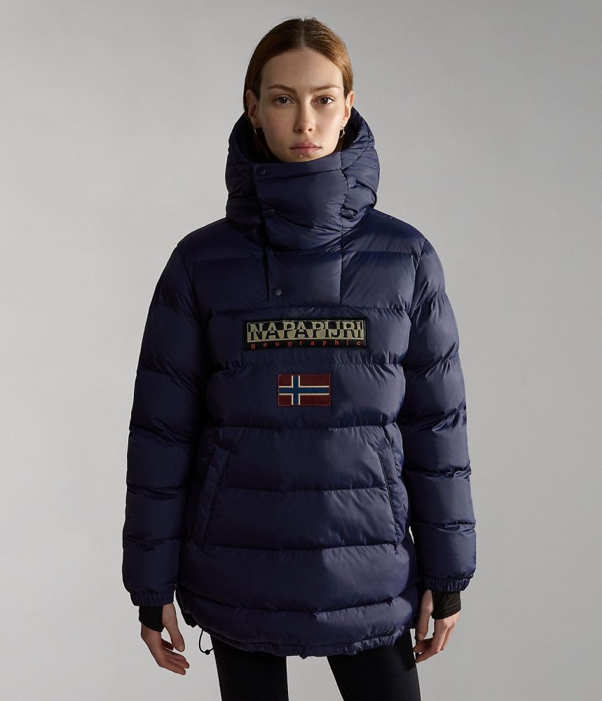 Geaca Puffer Dama Napapijri Northfarer Puffer Anorak Albastri Inchis | LKF354086