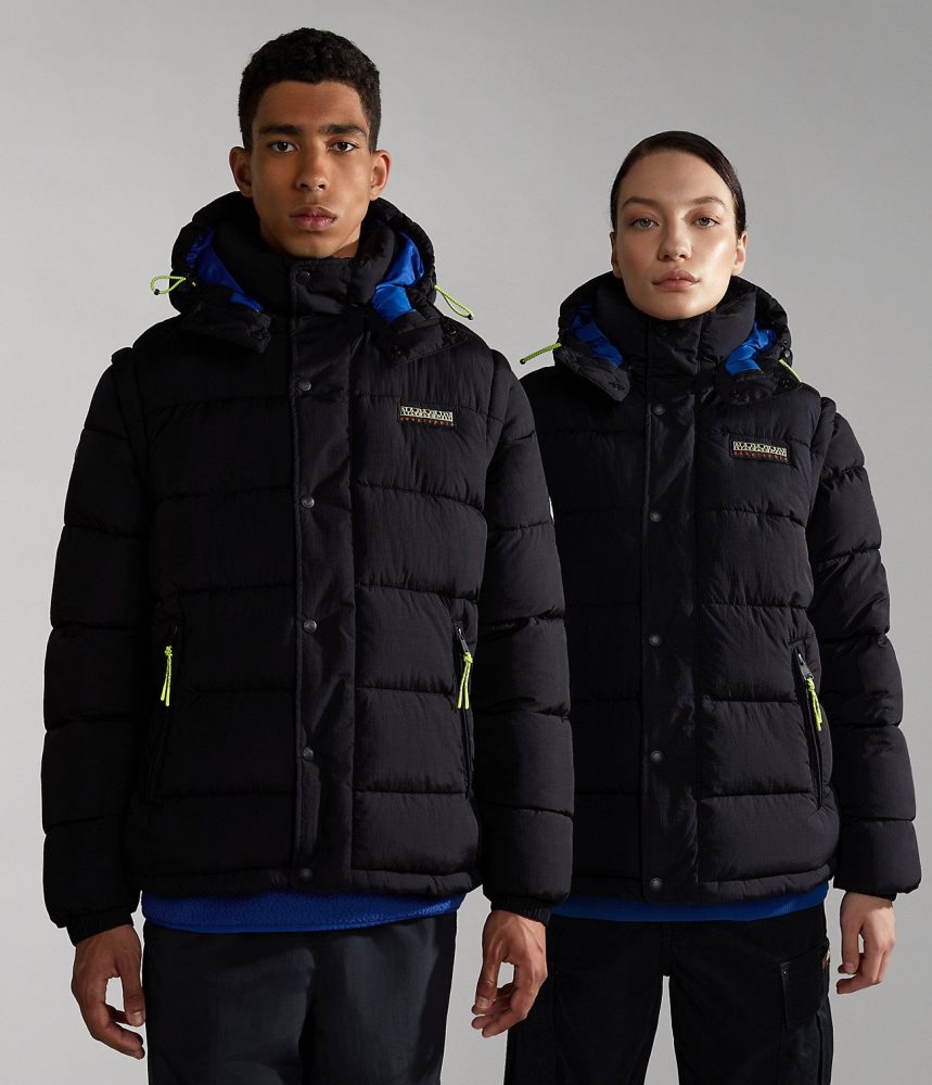 Geaca Puffer Dama Napapijri Rick Puffer Jacket Negrii | VEX643597