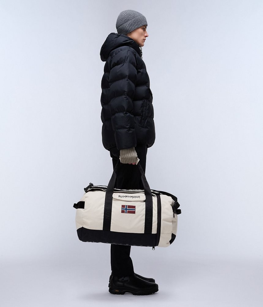 Geanta Duffle Copii Napapijri Bering Travel Duffle Bag Bej Argintii | WDO983156