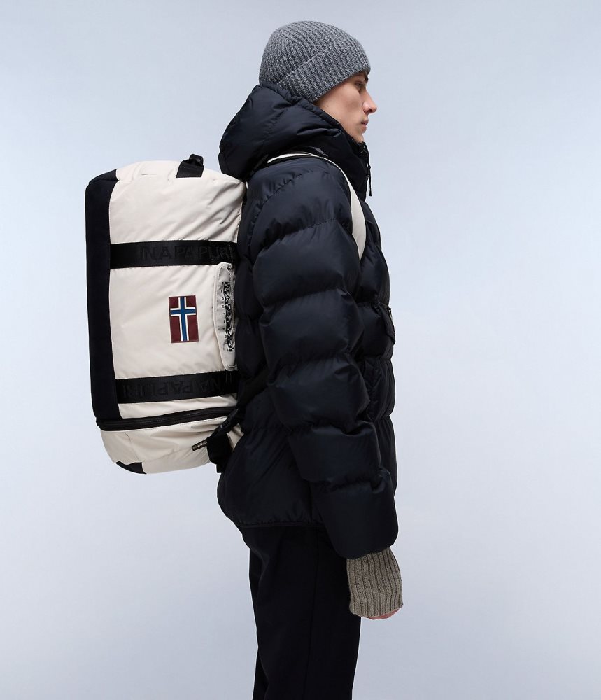 Geanta Duffle Copii Napapijri Bering Travel Duffle Bag Bej Argintii | WDO983156