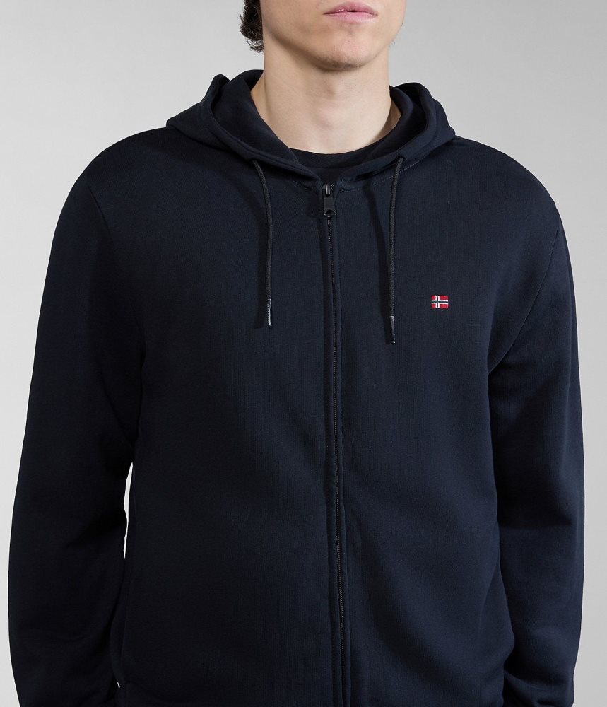 Hanorac cu Gluga Barbati Napapijri Balis Summer Full-Zip Hoodie Negrii | SCB186294