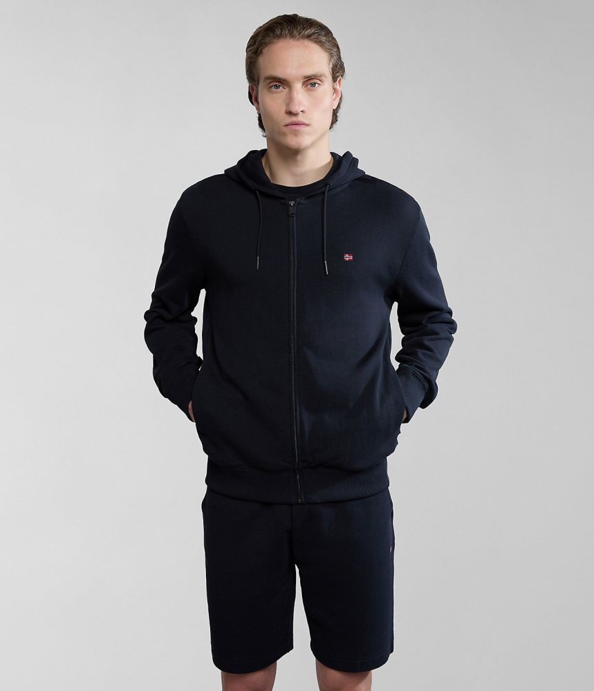 Hanorac cu Gluga Barbati Napapijri Balis Summer Full-Zip Hoodie Negrii | SCB186294