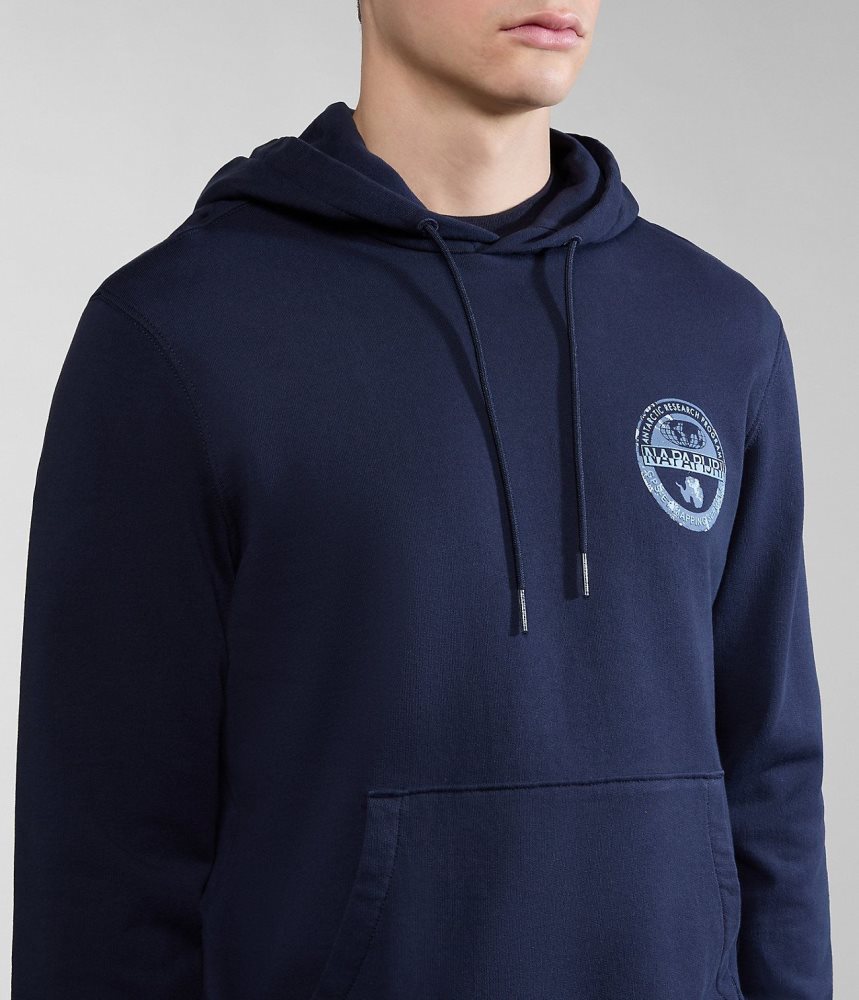 Hanorac cu Gluga Barbati Napapijri Bollo Summer Hoodie Albastri Inchis | AGV012754