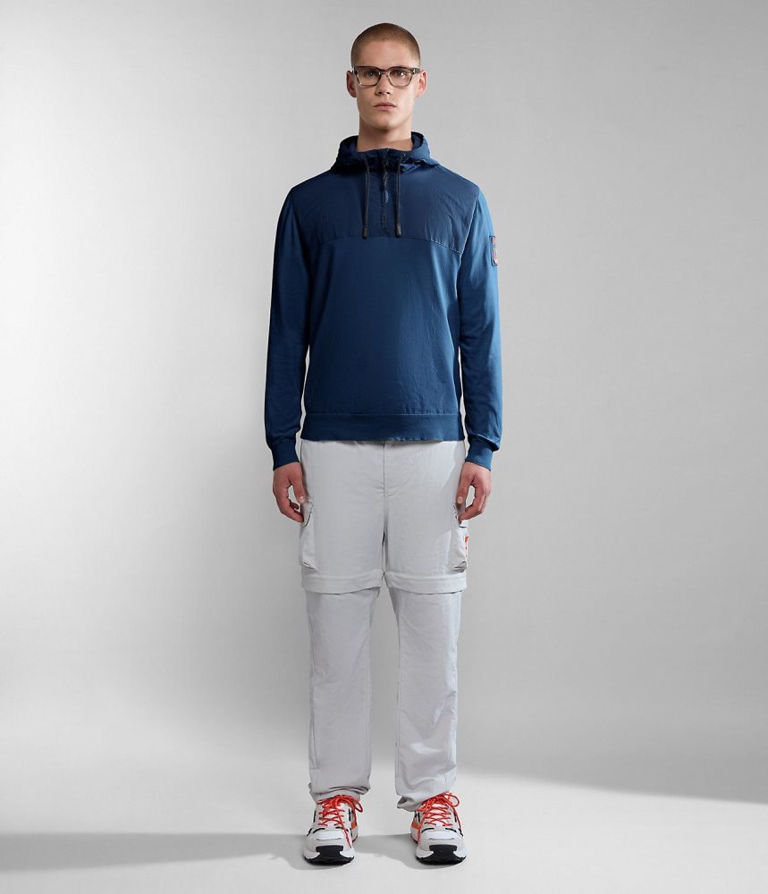 Hanorac cu Gluga Barbati Napapijri Circular Hoodie by Moreno Ferrari Albastri Inchis | NVY453716