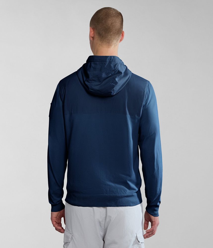 Hanorac cu Gluga Barbati Napapijri Circular Hoodie by Moreno Ferrari Albastri Inchis | NVY453716