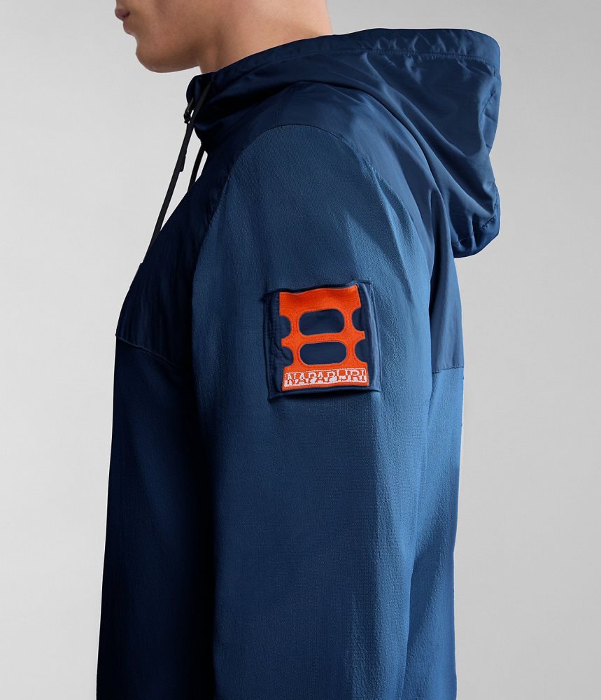 Hanorac cu Gluga Barbati Napapijri Circular Hoodie by Moreno Ferrari Albastri Inchis | NVY453716