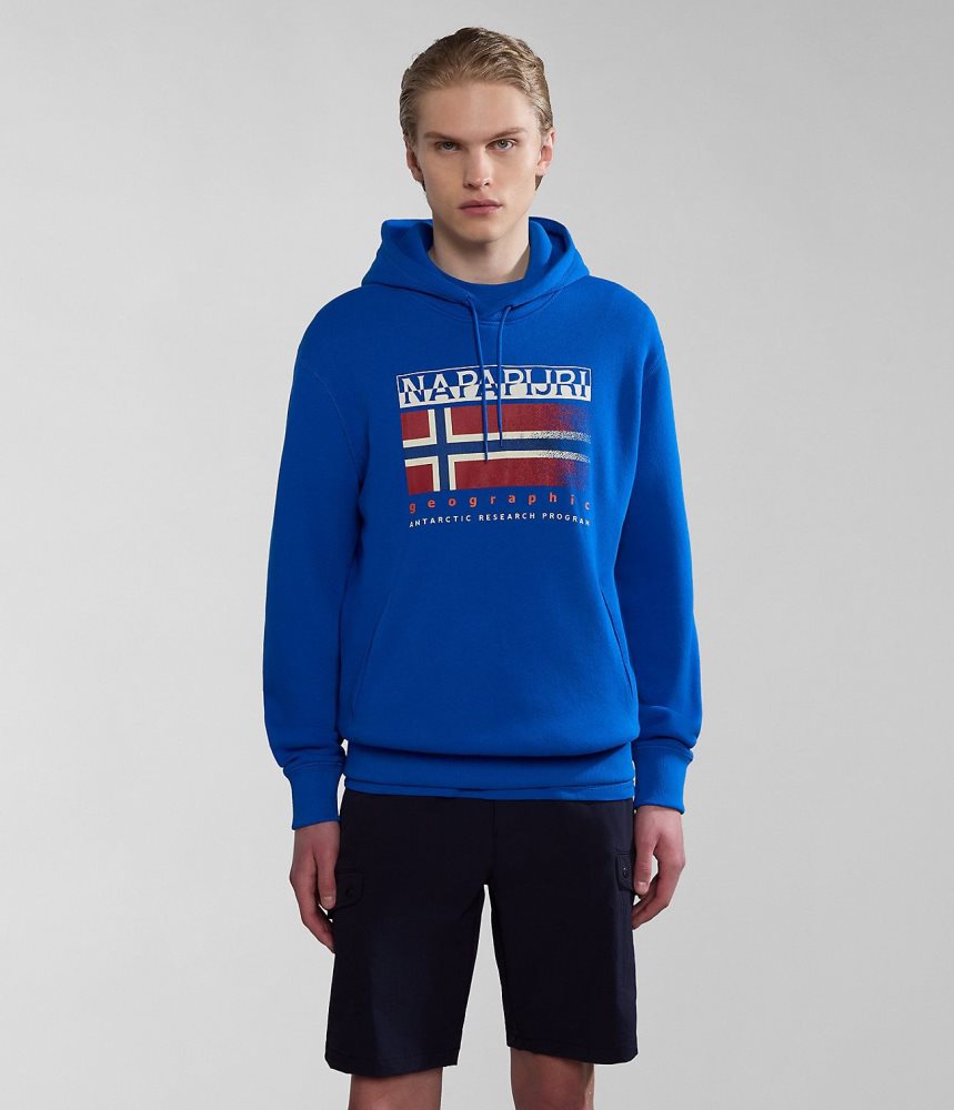 Hanorac cu Gluga Barbati Napapijri Kreis Hoodie Albastri | VYL964718