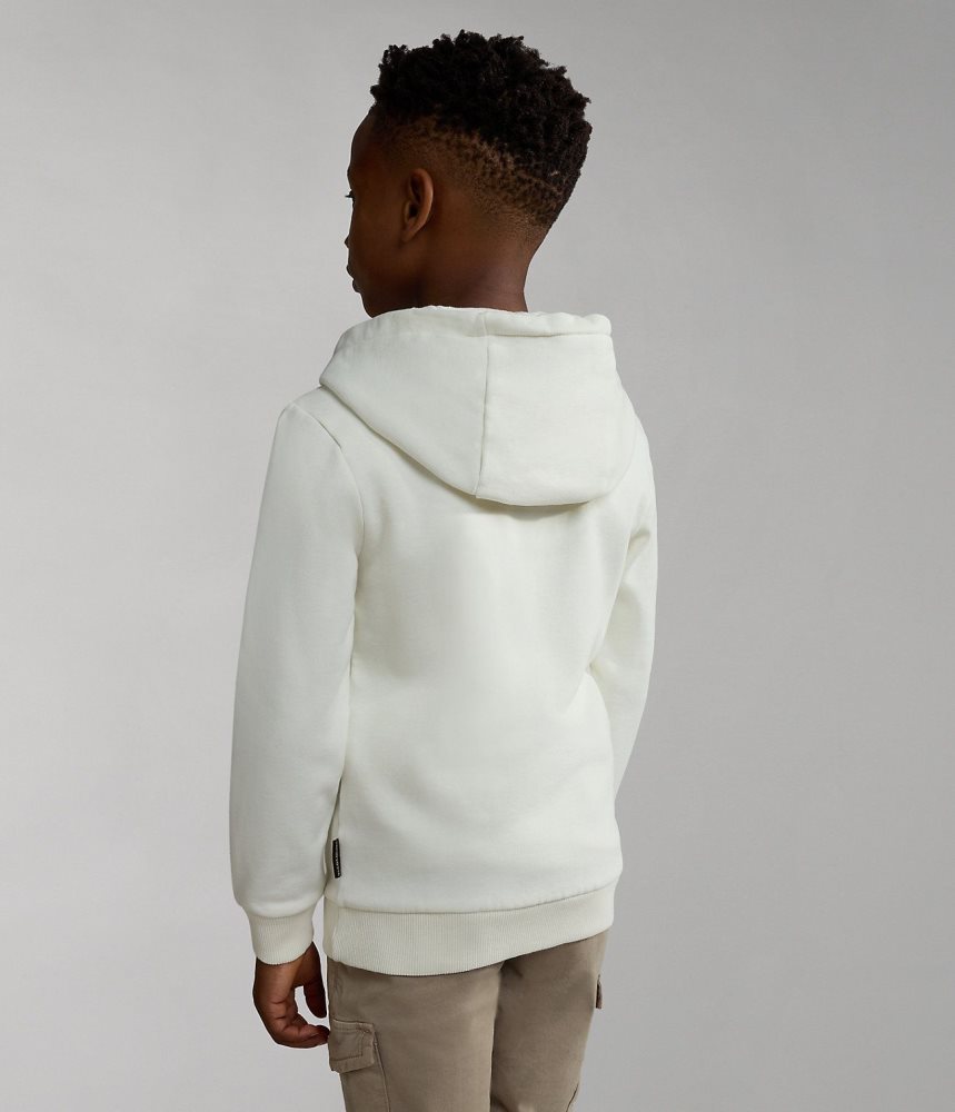 Hanorac cu Gluga Copii Napapijri Brunt Full-Zip Hoodie (4-16 YEARS) Albi | UEH208754