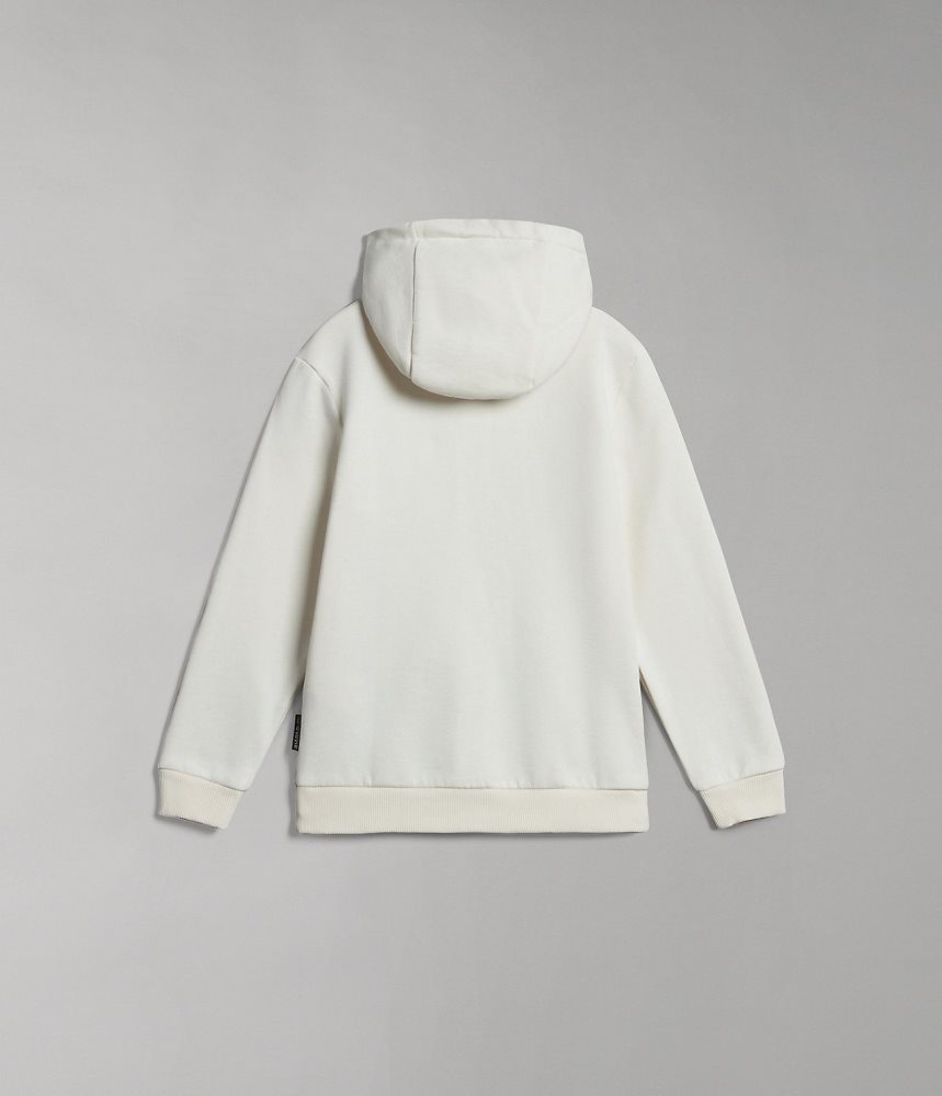 Hanorac cu Gluga Copii Napapijri Brunt Full-Zip Hoodie (4-16 YEARS) Albi | UEH208754