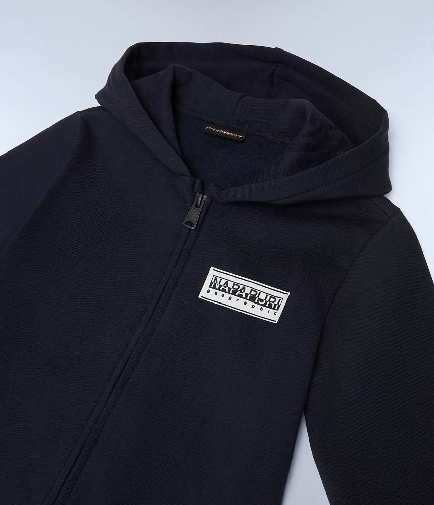 Hanorac cu Gluga Copii Napapijri Chamois Full-Zip Hoodie (4-16 YEARS) Albastri Inchis | RXF197324
