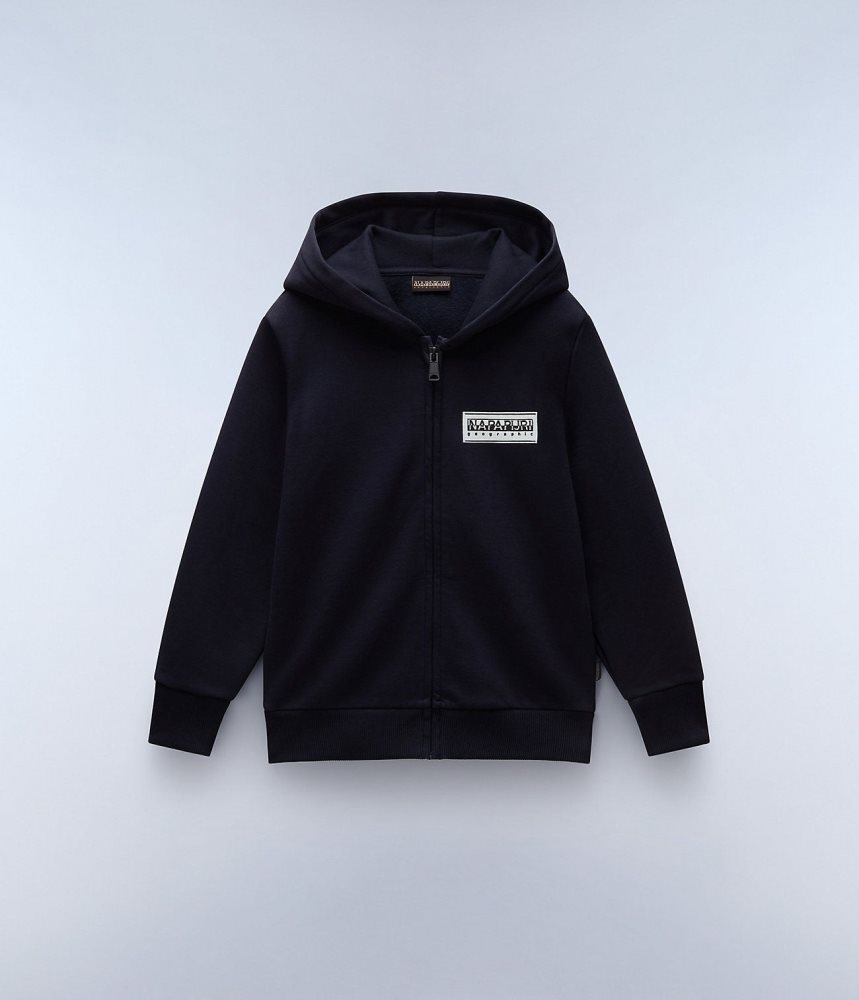 Hanorac cu Gluga Copii Napapijri Chamois Full-Zip Hoodie (4-16 YEARS) Albastri Inchis | RXF197324