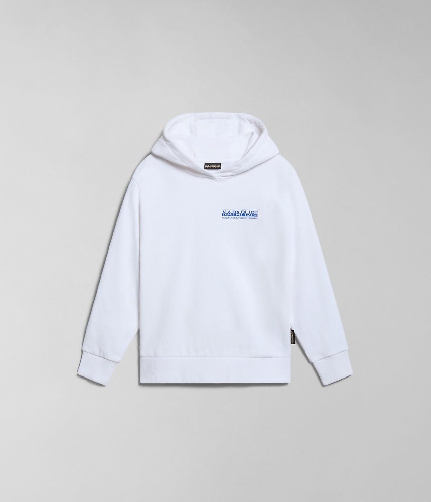 Hanorac cu Gluga Copii Napapijri Liard Hoodie (4-16 YEARS) Albi | VWN541063
