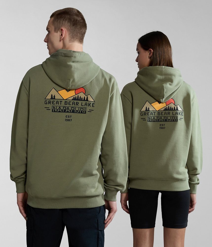 Hanorac cu Gluga Dama Napapijri Boyd Hoodie Verzi | YME092871