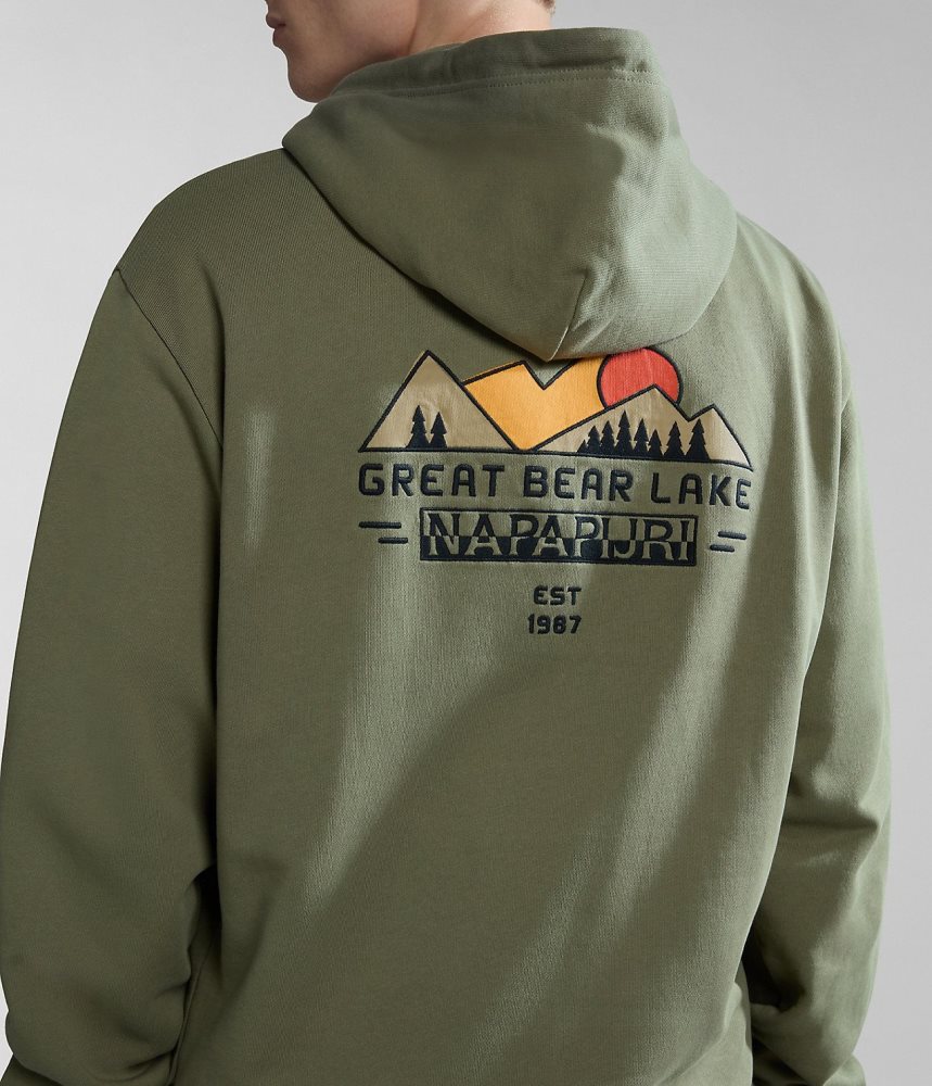 Hanorac cu Gluga Dama Napapijri Boyd Hoodie Verzi | YME092871
