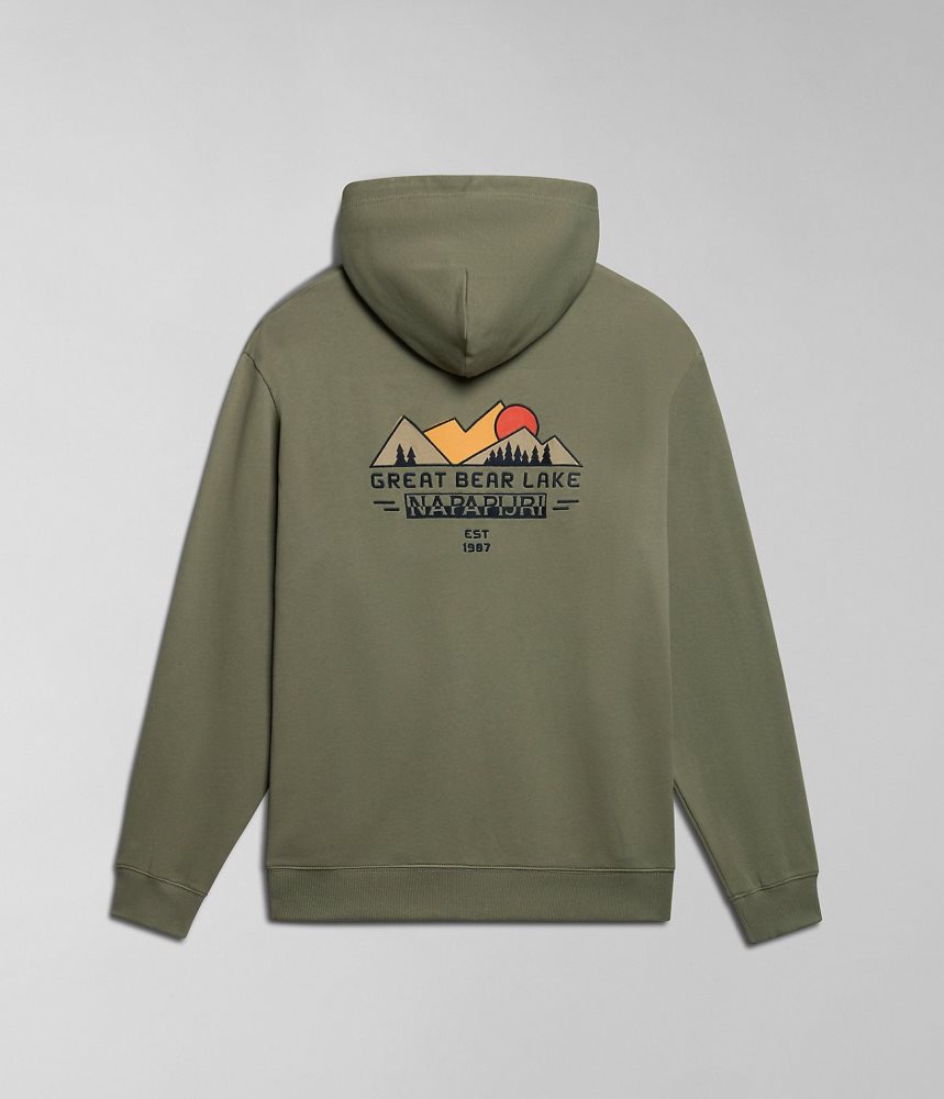 Hanorac cu Gluga Dama Napapijri Boyd Hoodie Verzi | YME092871