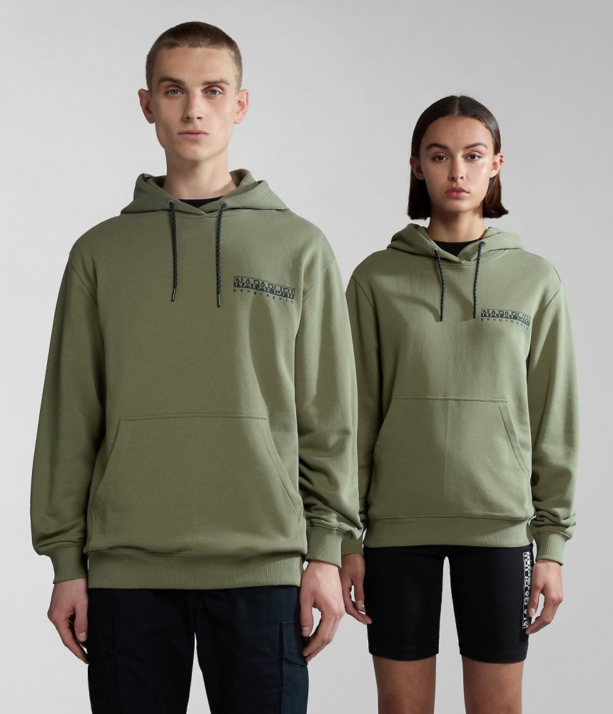 Hanorac cu Gluga Dama Napapijri Boyd Hoodie Verzi | YME092871