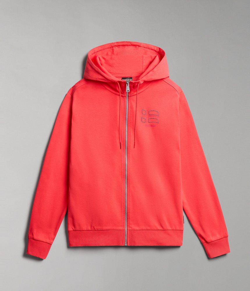Hanorac cu Gluga Dama Napapijri Ibarra Full-Zip Hoodie Rosii | FZS801453