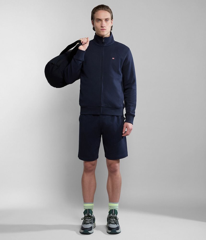 Hanorace Barbati Napapijri Balis Full-Zip Summer Sweatshirt Albastri Inchis | YSE834701
