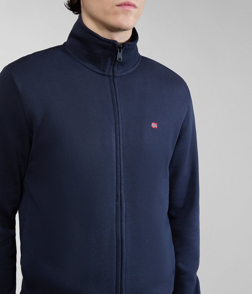 Hanorace Barbati Napapijri Balis Full-Zip Summer Sweatshirt Albastri Inchis | YSE834701