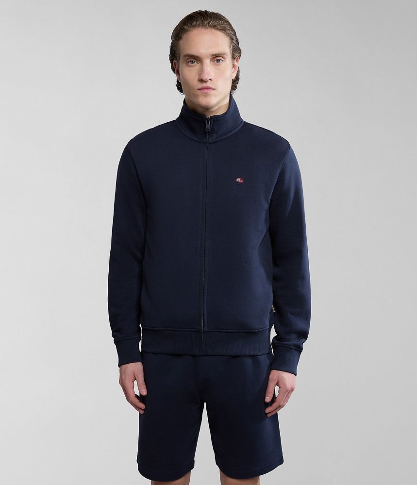 Hanorace Barbati Napapijri Balis Full-Zip Summer Sweatshirt Albastri Inchis | YSE834701