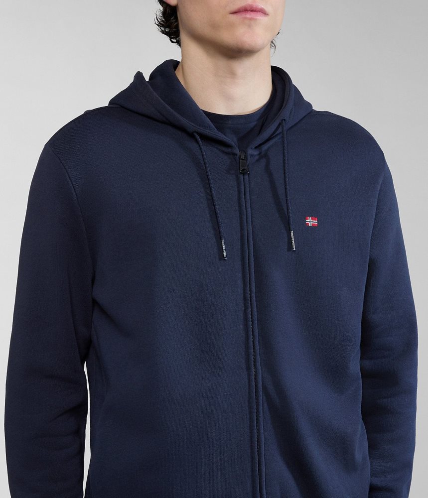 Hanorace Barbati Napapijri Balis Summer Full-Zip Hoodie Albastri Inchis | YNT901754