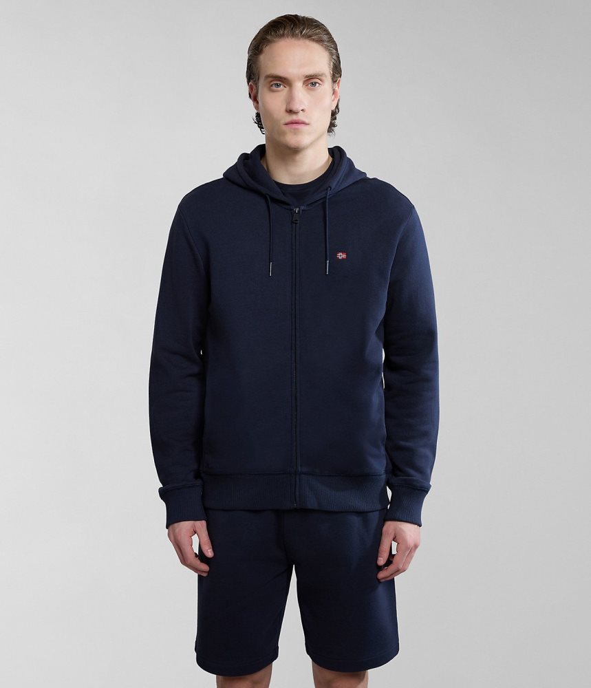 Hanorace Barbati Napapijri Balis Summer Full-Zip Hoodie Albastri Inchis | YNT901754