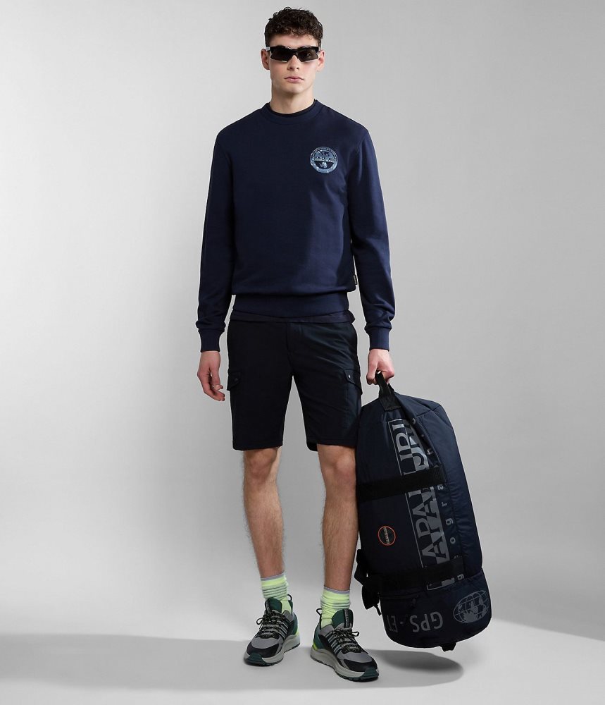 Hanorace Barbati Napapijri Bollo Summer Sweatshirt Albastri Inchis | XHU395162