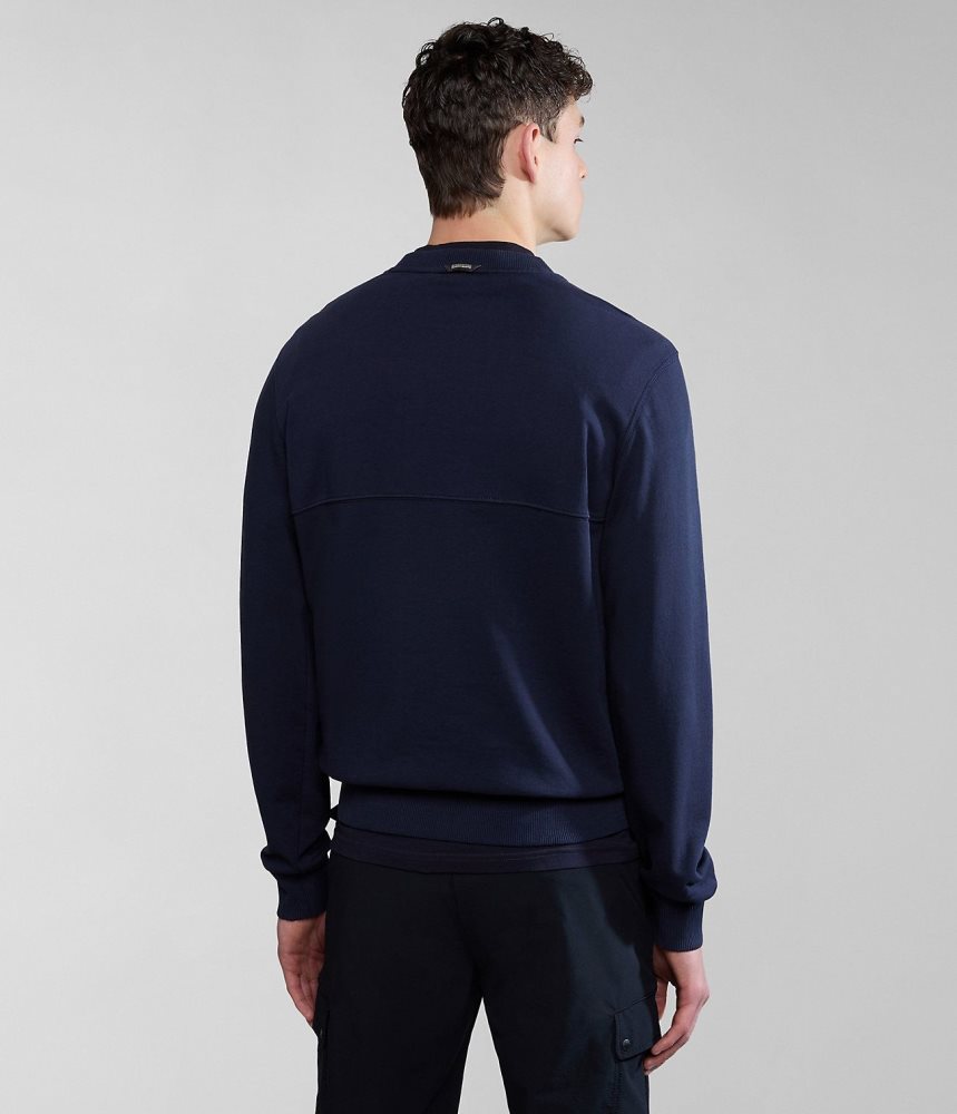 Hanorace Barbati Napapijri Bollo Summer Sweatshirt Albastri Inchis | XHU395162