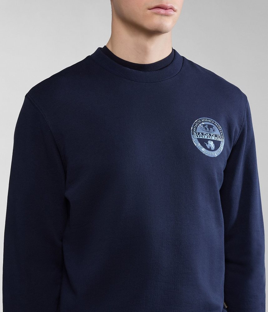 Hanorace Barbati Napapijri Bollo Summer Sweatshirt Albastri Inchis | XHU395162