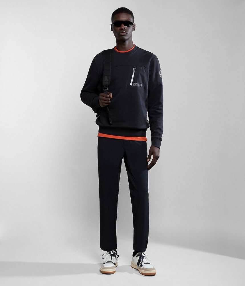Hanorace Barbati Napapijri Huron Sweatshirt Negrii | FSY869105