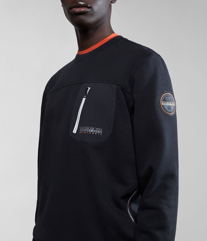 Hanorace Barbati Napapijri Huron Sweatshirt Negrii | FSY869105