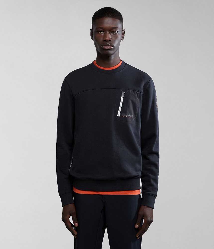 Hanorace Barbati Napapijri Huron Sweatshirt Negrii | FSY869105