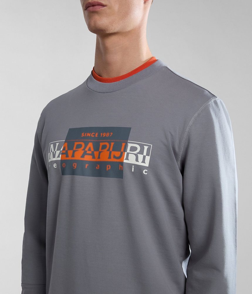 Hanorace Barbati Napapijri Smallwood Sweatshirt Gri | HYT894012