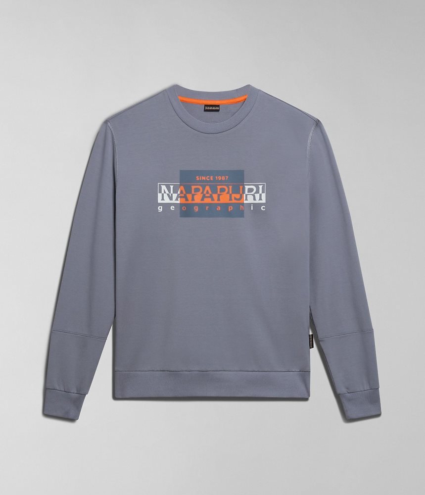 Hanorace Barbati Napapijri Smallwood Sweatshirt Gri | HYT894012